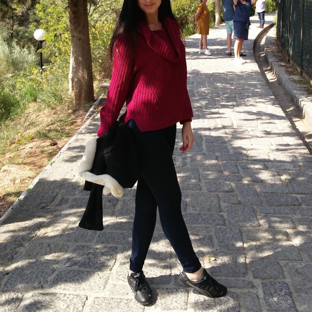 Solid Dolman Cowl Neck Shaker Pullover - image 4